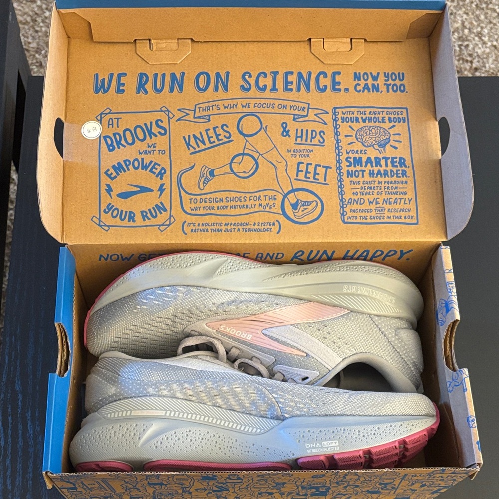 NEW IN BOX- Brooks 7W women’s. Alloy/White/Zephyr